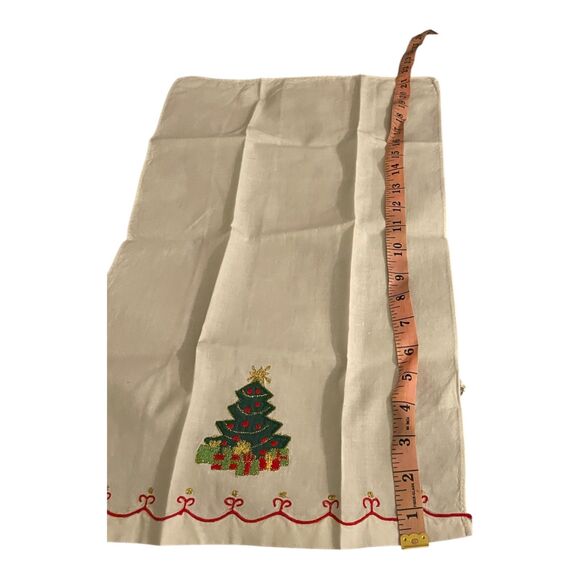 Vintage Lillian Vernon Christmas Holiday Appliqued Tea Towels 100% Cotton - Picture 6 of 9
